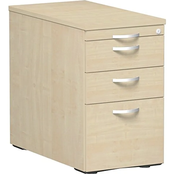 Standcontainer mit Hängeregistratur und 2 Metall-Schubfächern, 44x80cm, Ahorn