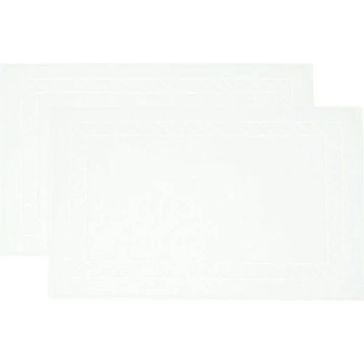 ZOLLNER Badematte, rutschhemmend, fußbodenheizunggeignet, 100% Baumwolle, rechteckig, Badematte, 100% Baumwolle, vom Hotelwäschespezialisten, mit Zopfmuster – Bild 4
