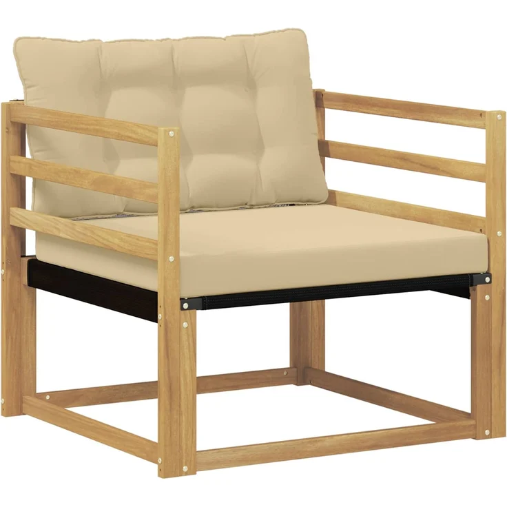 vidaXL Outdoor-Sofagarnitur Massives Akazienholz und Textilene Weiß 3439055 – Bild 2