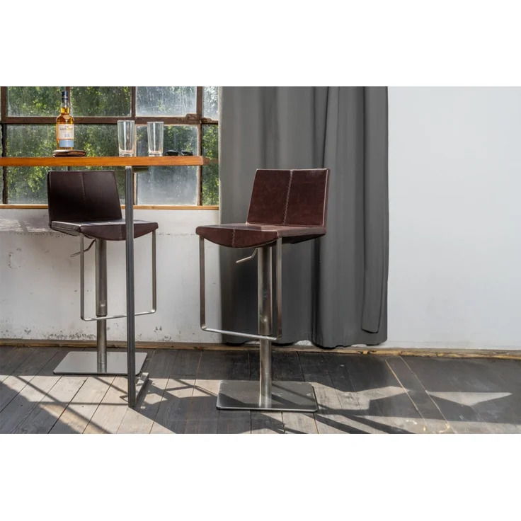 KAWOLA Barhocker FES Barstuhl höhenverstellbar drehbar dunkelbraun 85 x 51 x 42 cm – Bild 7