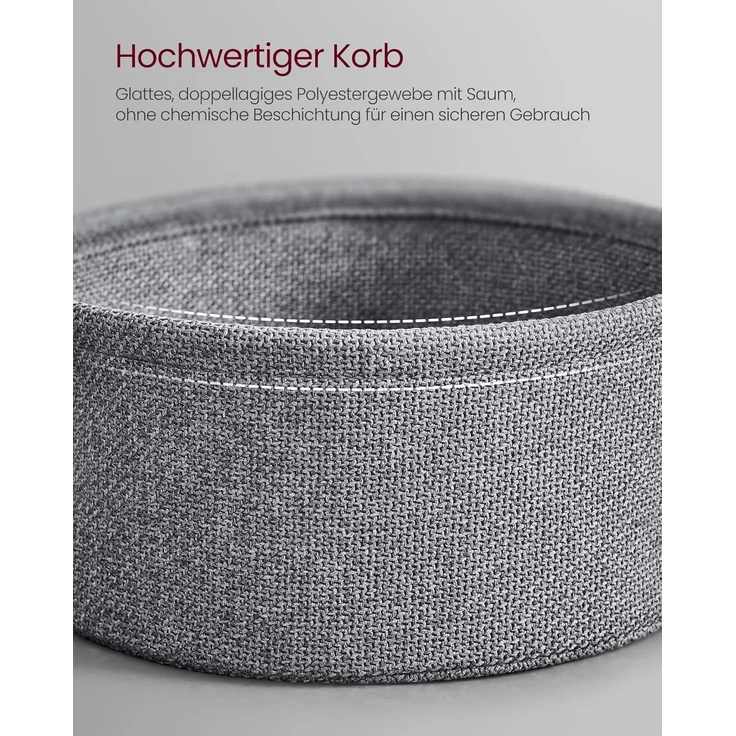 Vasagle Couchtisch, Beistelltisch, Wohnzimmertisch mit Korb aus Stoff, modern,Tintenschwarz-Schiefergrau – Bild 5