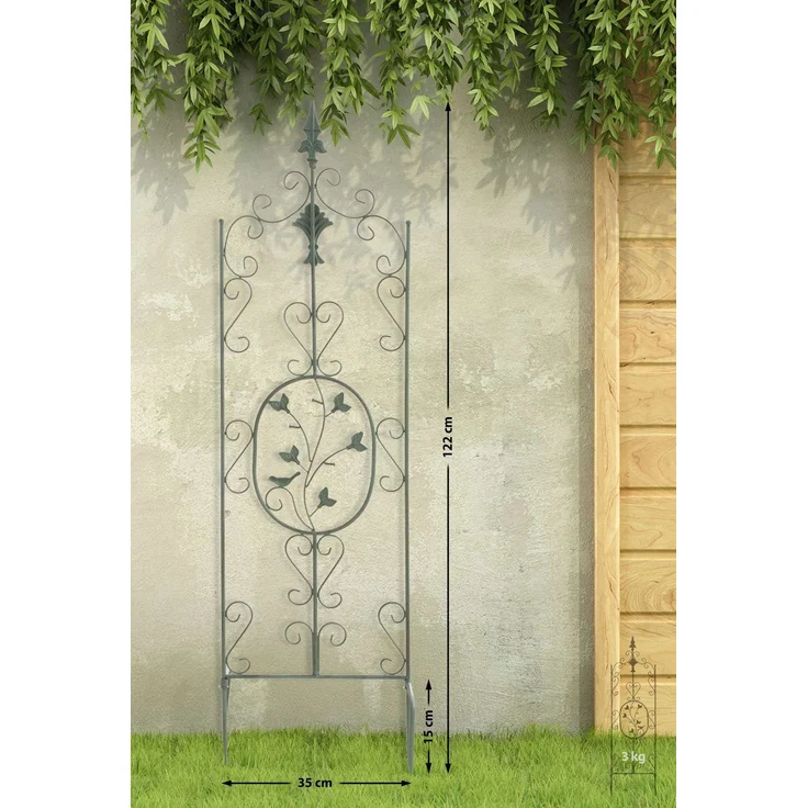 Rankgitter FALK 2er Set - 35x1x122cm, Metall, Antik-Grün | Rankhilfe Kletterpflanzen Gartendekoration – Bild 2