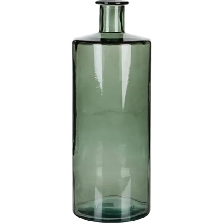 Mica decorations Guan Flasche/Vase, Glas, grau, H. 40 cm, D. 15 cm, recyceltes Glas für Zweige und Trockenblumen