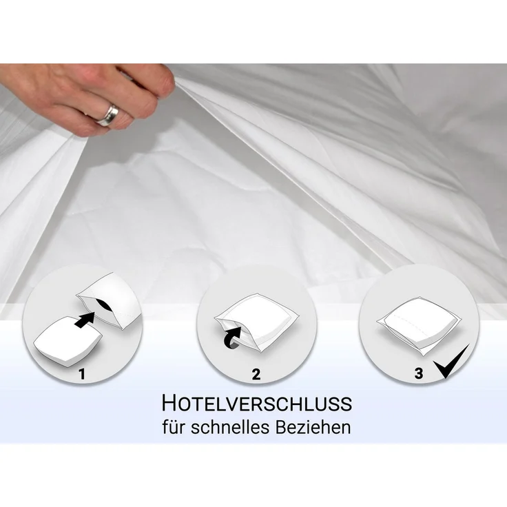 ZOLLNER Kissenbezug, (2 Stück), 40 x 80 cm, 100% Baumwolle, vom Hotelwäschespezalisten – Bild 3