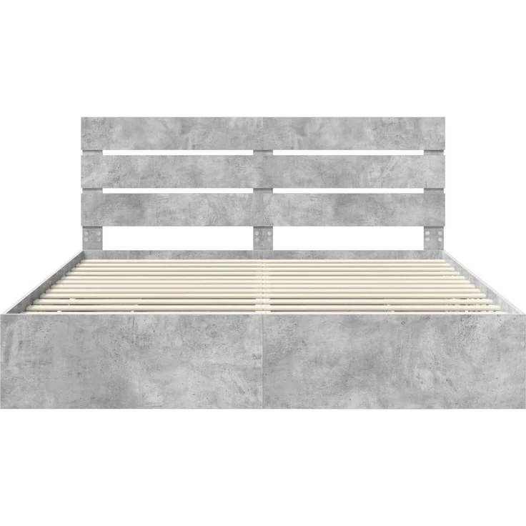 vidaXL Bettrahmen mit Kopfteil Betongrau 180 x 200 cm Ingenieurs Holz 3411815 – Bild 8