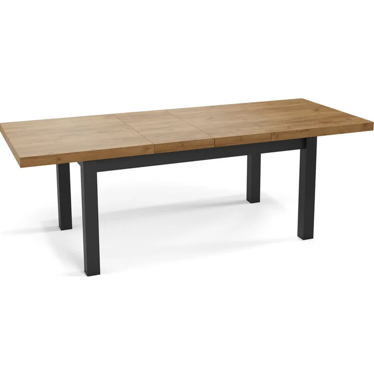WFL GROUP Esstisch Gemini ausziehbar rechteckig modern mit schwarzen Holzbeinen (MADE IN EU, 5 Gr. – 120/140/160/170/200 cm ausziehbar auf 160/180/210/250/300 cm), platzsparender Tisch in Holzoptik für Küche, Esszimmer oder Wohnzimmer – Bild 3