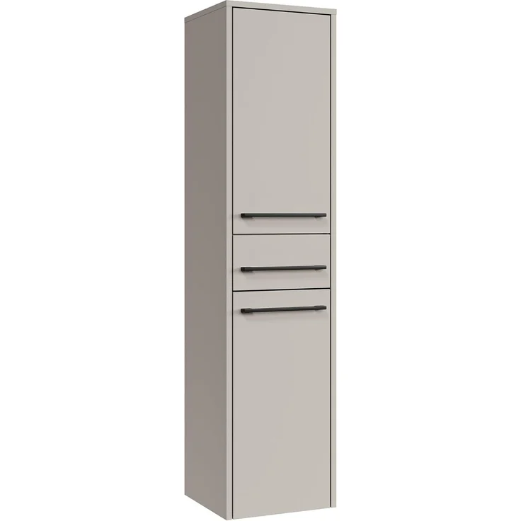 Badplaats Badezimmerschrank Florence 30 x 35 x 130 cm Cashmere - Hoch Badschrank mit 2 Türen und 1 Schublade – Bild 1