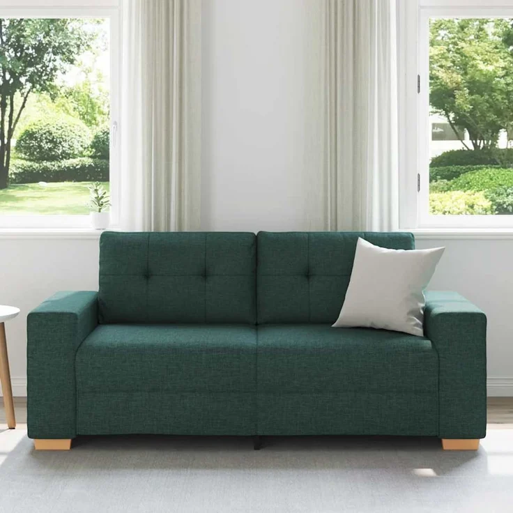 vidaXL Loveseat-Sofa Dunkelgrün 180x77x82 cm Stoff 4105083 – Bild 3