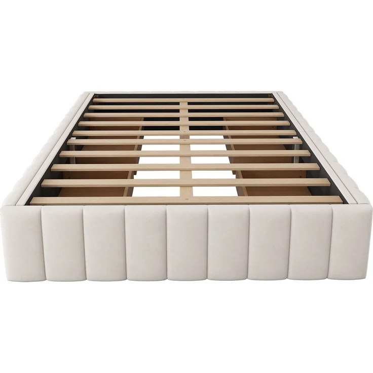 Futonbett mit Lattenrost und 4 Schubladen, 140x200 cm, ohne Kopfteil, Bezug aus Samt – Bild 8