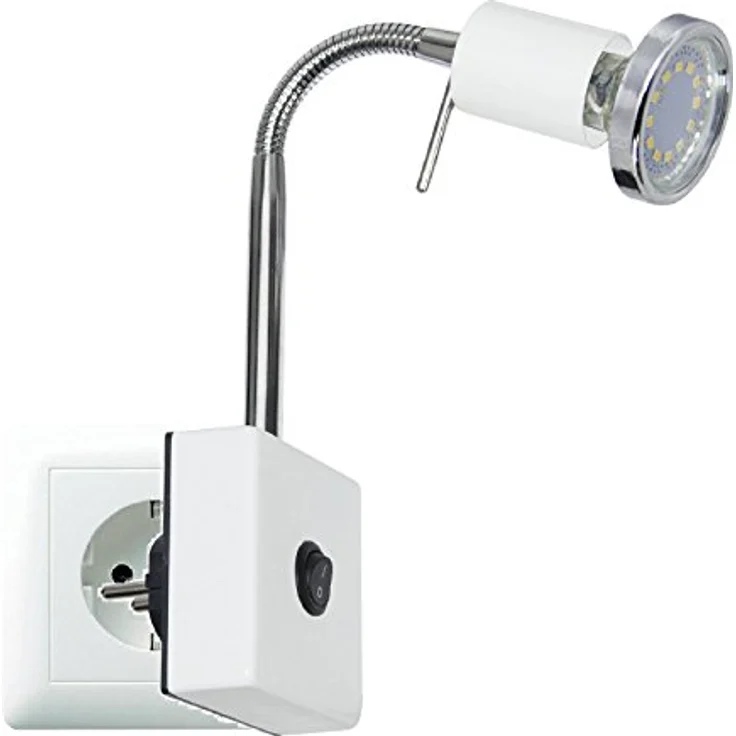 TRANGO LED Nachtlicht, 2607W LED Steckerleuchte *EVIE* Wandleuchte, Leselampe, Küchenlampe, Nachtlicht in Weiß matt inkl. 1x 3 Watt GU10 LED Leuchtmittel 3000K warmweiß, Wandlampe, Küchenlampe, Steckerlampe – Bild 5