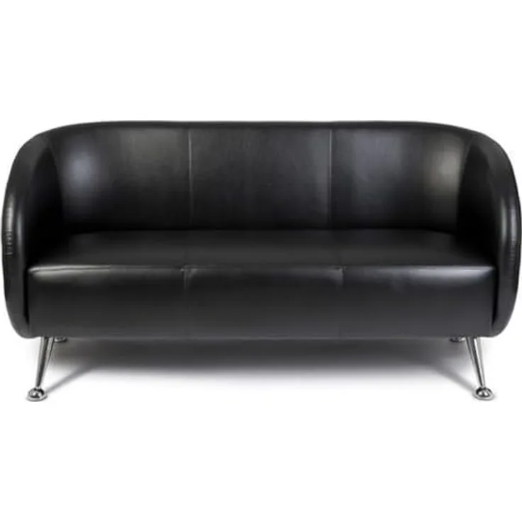 MID.YOU 3-Sitzer-Sofa, Schwarz, Textil mit Lederlook, ca. 168 x 85 x 58 cm, maximal 350 kg Belastbarkeit