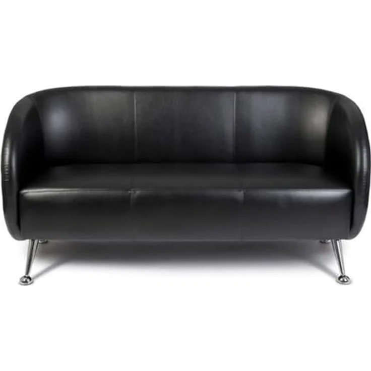 MID.YOU 3-Sitzer-Sofa, Schwarz, Textil mit Lederlook, ca. 168 x 85 x 58 cm, maximal 350 kg Belastbarkeit – Bild 1
