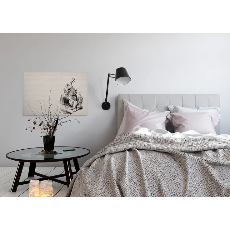 Hase Leinwandbild Schwar Beige 90x60 DD120378 Wandbild Leinwand Tier Wohnzimmer – Bild 3