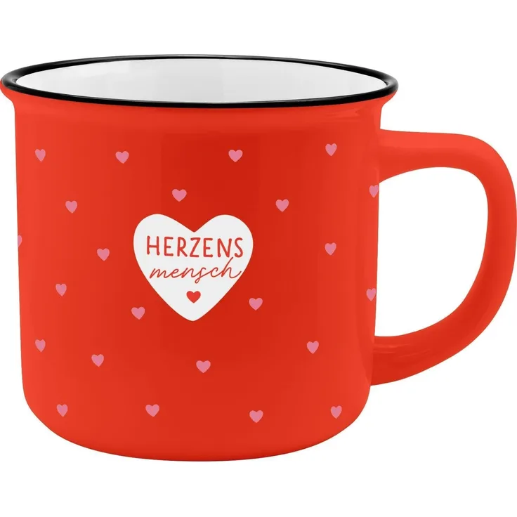 GRUSS & CO XL-Becher Motiv "Herzensmensch" | Lieblingsbecher aus Porzellan, Tasse mit Spruch, 55 cl, mit Geschenkbanderole | Geschenk zum Valentinstag | 74181