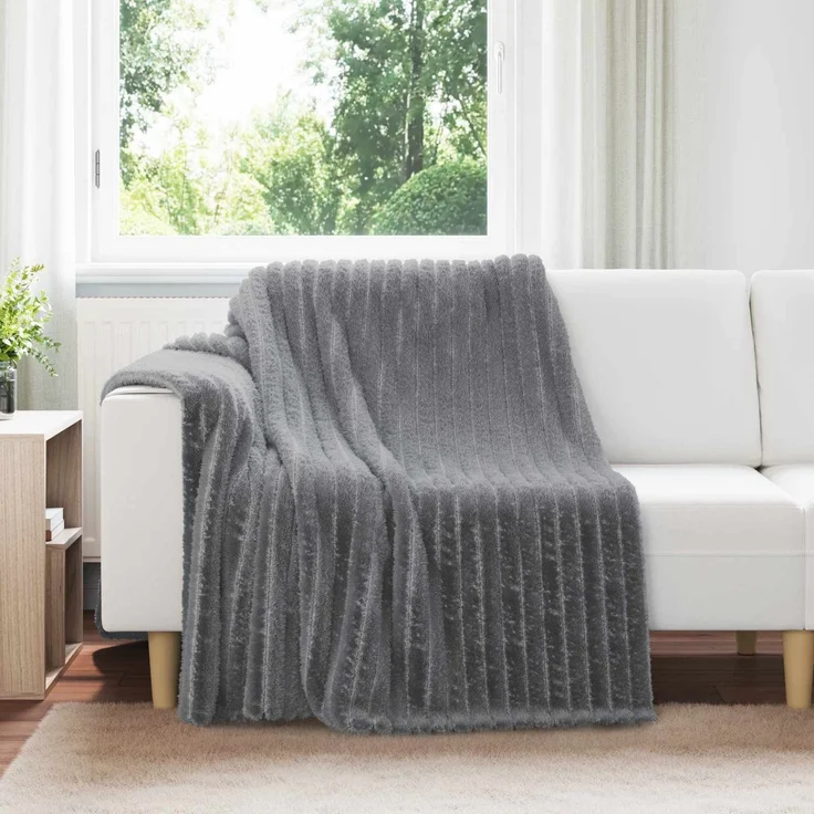 vidaXL Wohndecken 6 stk. Dunkelgrau 200 x 150 cm 4.75 kg Fleece 42016874 – Bild 1