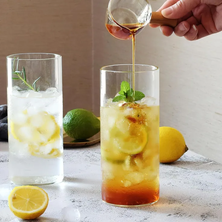 Trinkgläser 4er 400ml Longdrinkgläser Rund Glas Transparent Round