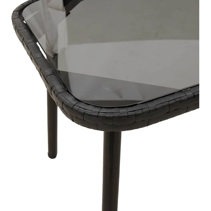 vidaXL Couchtisch Schwarz 90 x 45 x 43 cm Poly-Rattan 4108267 – Bild 5