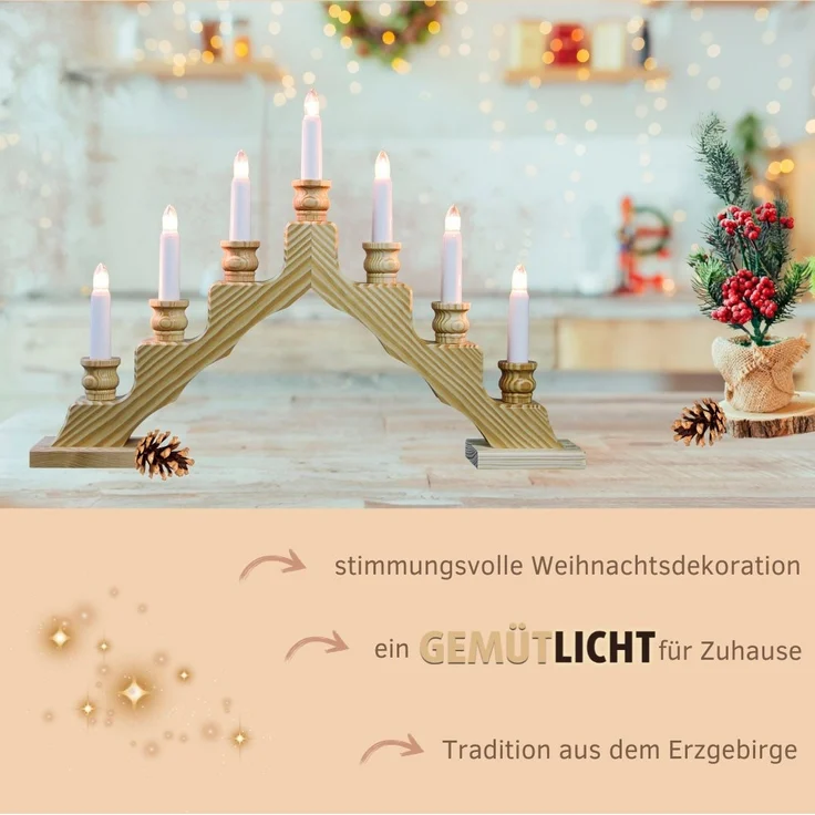 Weigla LED Lichterbogen Schwede, Made in Germany (1-tlg), 7-flammig – Bild 3