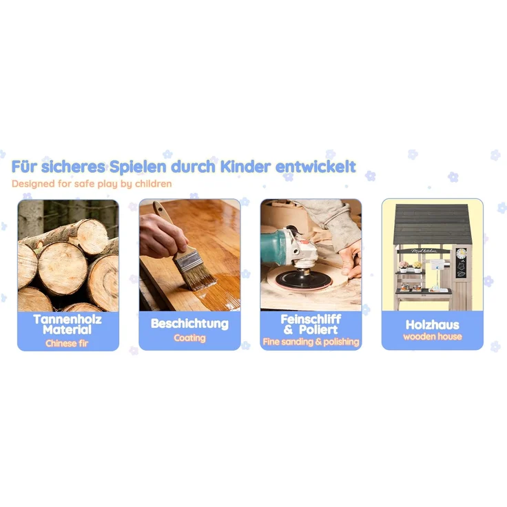 ZUBALIYA Geeignet für Kinder ab 3 Jahren, mit einem Mehrzweck-Pflanzen- und Spielzeugregal, 114.00 x 147.50 x 156.00 cm, fürs Kinderzimmer, Samt, Grau und Beige – Bild 11