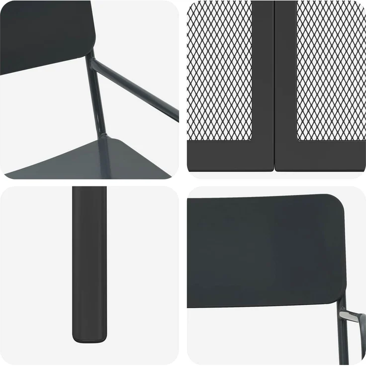 vidaXL Essgruppe 7 stk. Anthrazit 165 x 80 x 72 cm Stahl 3422863 – Bild 7