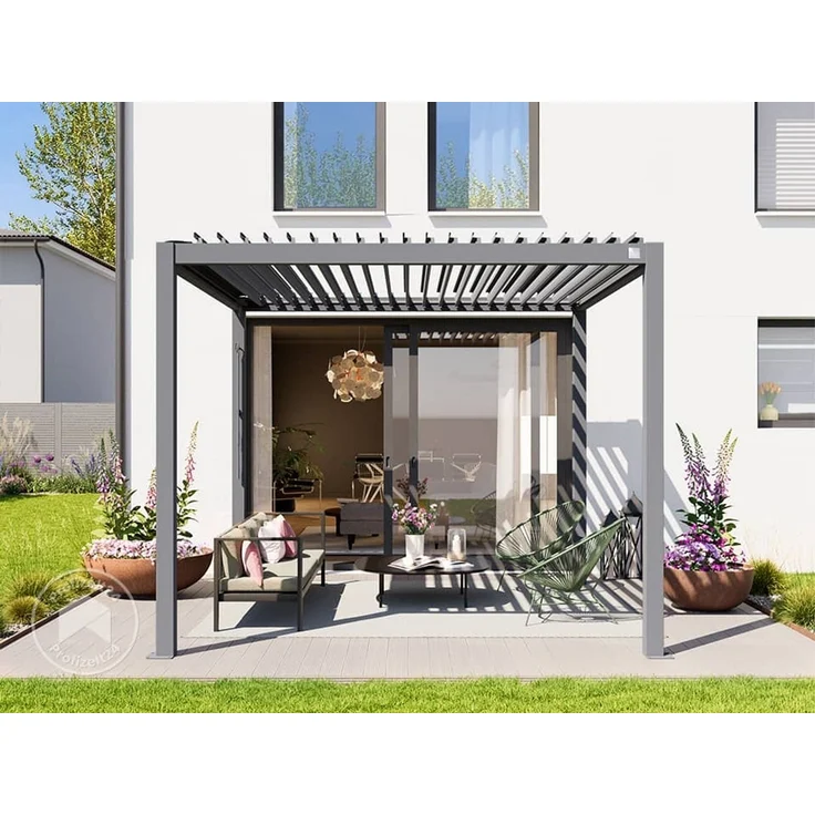 PRIMEYARD Pergola, Aluminium / Stahl grau, 3x3 m – Bild 4