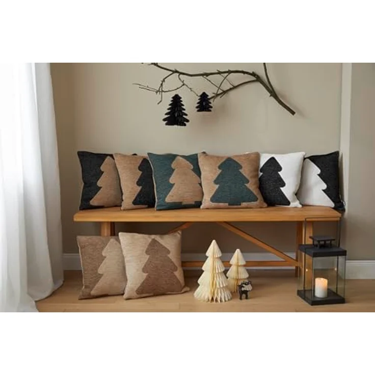 H.O.C.K. Dekokissen X-Mas Tree, Weihnachtszeit, Tannenbaum, inkl. Füllung, Bezug mit Reißverschluss – Bild 5