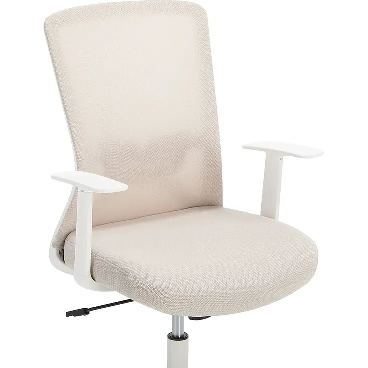 Vente-unique - DELVORA Office chair StoffStoff BeigeWeiß - B 55,5 cm x H 100,5 cm93 cm x L 61 cm – Bild 5