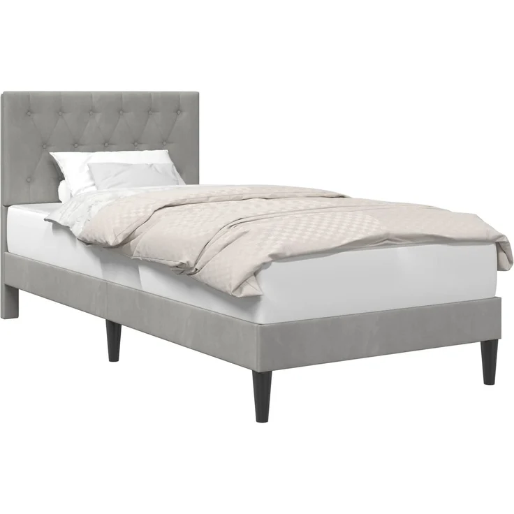 vidaXL Bettrahmen mit Kopfteil Hellgrau 80 x 200 cm Samt 42027625 – Bild 2