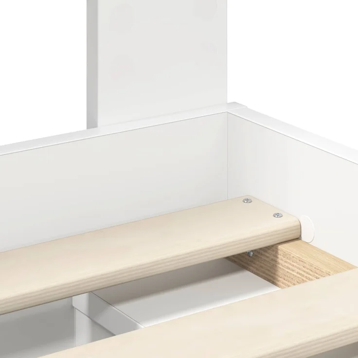 vidaXL Bettrahmen mit Kopfteil Weiß 120 x 190 cm Massives Kiefernholz 3412925 – Bild 9