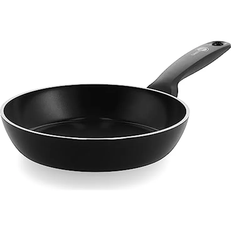 GREENPAN Torino Bratpfanne schwarz, kratzfest, spülmaschinengeeignet, Aluminium, PFAS-freie Keramikbeschichtung, alle Herdarten