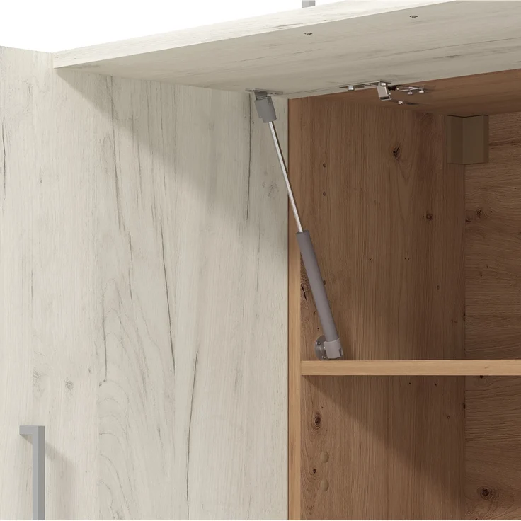 Küchenzeile ohne Geräte, Weiß Shabby Eiche, 200 cm – Bild 9