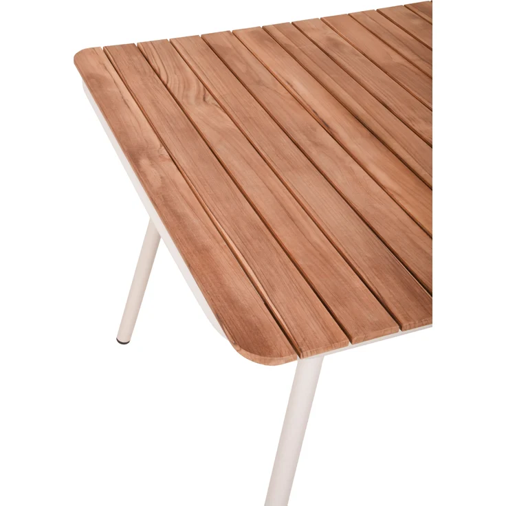Garten-Sitzgruppe LOTTE 5-tlg. - Teak, Cremeweiß | Gartenmöbel-Set Gartengarnitur Garten-Essgruppe mit Stühlen und Esstisch – Bild 4