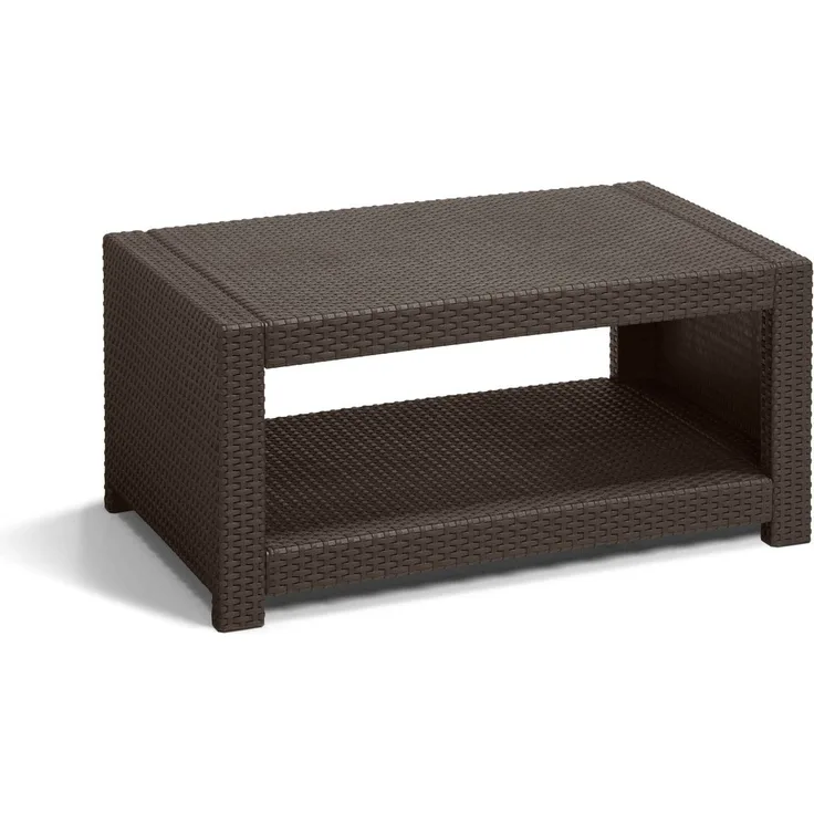 Allibert Monaco Lounge Tisch braun - Rattanoptik, wetterfest, Garten, Outdoor