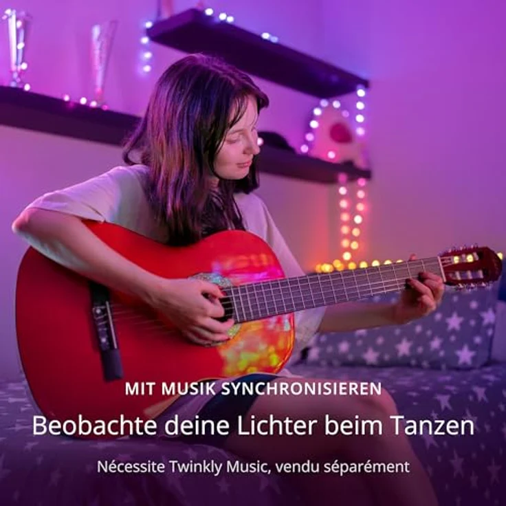 Twinkly Strings Star 100 LED, Sternförmige LED-Lichterkette, RGB LED-Lichter, Kompatibel mit Alexa & Google Home, Gaming-Lichter, Stromversorgung über USB-C, Transparentes Kabel, 6m – Bild 9