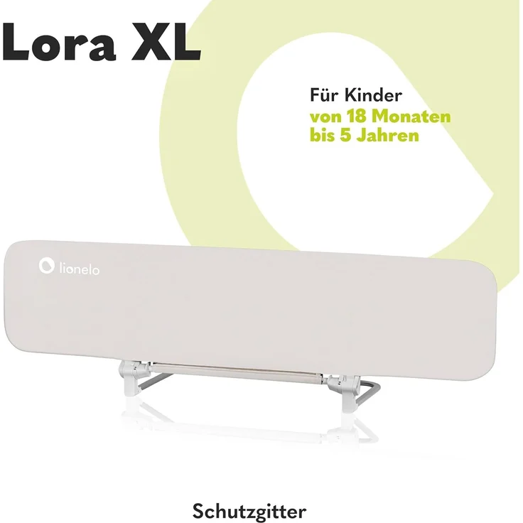 Lionelo Lora XL Tragbares Bettschutzgitter für Kinder, Neigungsverstellung bis 180°, klappbares Schutzgitter für Bett, 45 cm – 150 cm, StandSafe-Sicherung, Schutz gegen Herausfallen – Bild 2