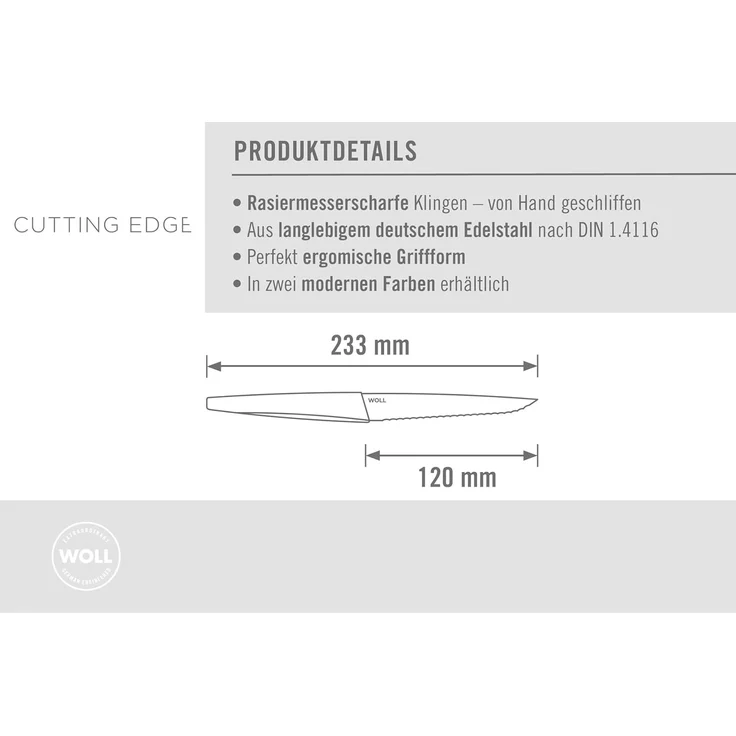 Steakmesser WOLL STORM CUTTING EDGE BHT 6.50x2.50x27.80 cm blau – Bild 5