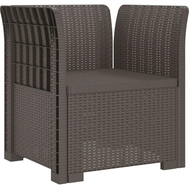 vidaXL 1-Sitzer Sessel mit Kissen Rattan-Look PP Hellgrau 8011883 – Bild 3