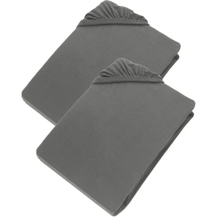 Esprit Spannbettlaken PREMIUM Spannbettlaken, 95% Baumwolle, 5% Elasthan, Gummizug: rundum, (2 Stück), 100 x 200 cm - 2er Set in Anthrazit – Bild 4