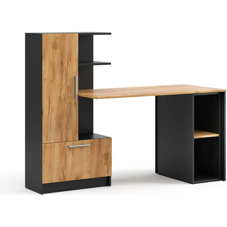 Schreibtisch Tomy Anthrazit/Goldkraft Eiche 150 x 59 cm 2er Set Vicco – Bild 1