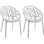 CLP 2er Set Gartenstuhl Hope, Modernes Design, Wetterfest, Stapelbar, Mit Armlehnen,hellgrau