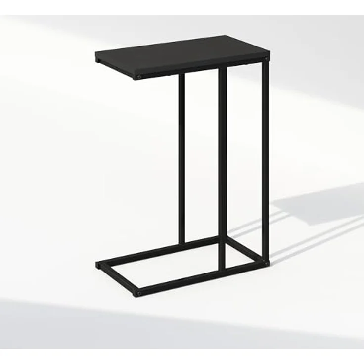 Furinno C-FÖRMIGER Beistelltisch, Metallrahmen-Endtisch, Nachttisch, Nachttisch am Bett, für Wohnzimmer, Schlafzimmer, Americano – Bild 4