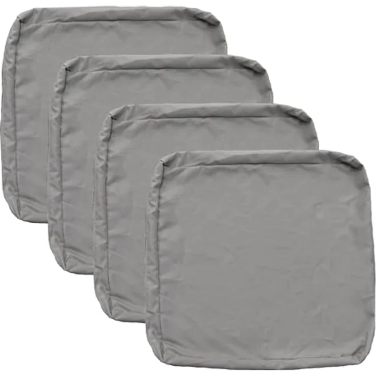 FLYMEI Terrassenkissenbezüge, wasserabweisend, für den Außenbereich, nur für den Außenbereich, Couch-Kissenbezüge, 63,5 x 63,5 x 12,7 cm, 4 Bezüge, Grau – Bild 2
