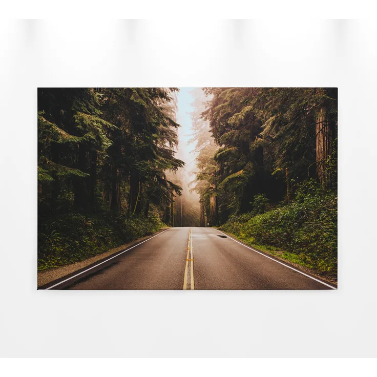 Leinwandbild Straße Wald Grün braun 90x60 DD120309 Keilrahmen Wandbild Leinwand