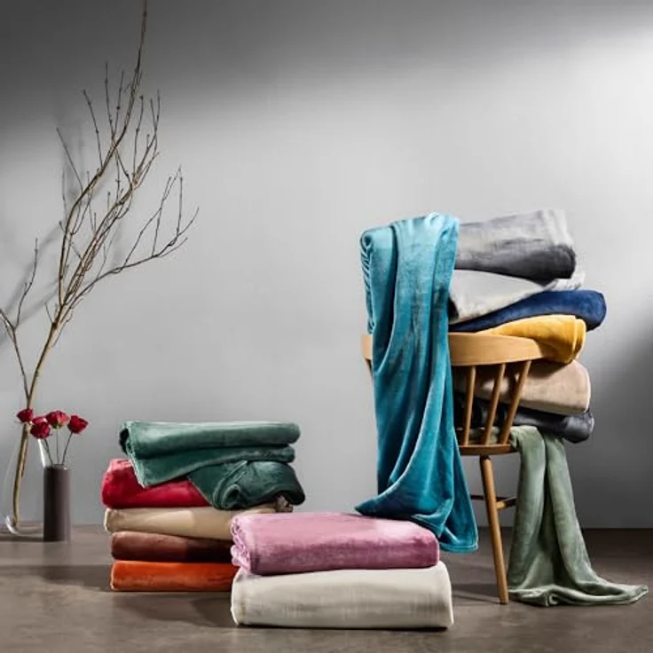 Wohndecke Wohndecke "Salerno", Erwin Müller, Teddy-Fleece Uni – Bild 7