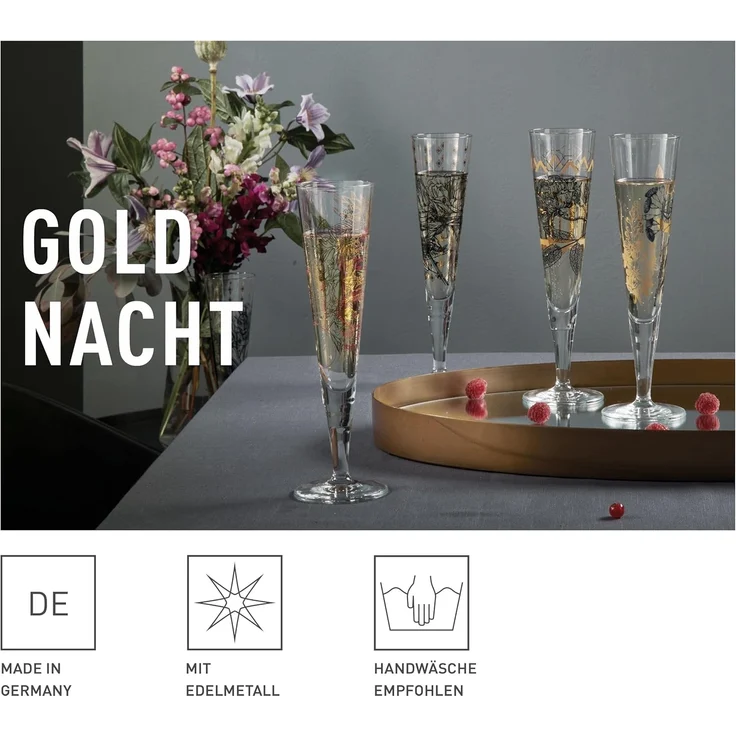 Ritzenhoff Champagnerglas Goldnacht, Kristallglas – Bild 9