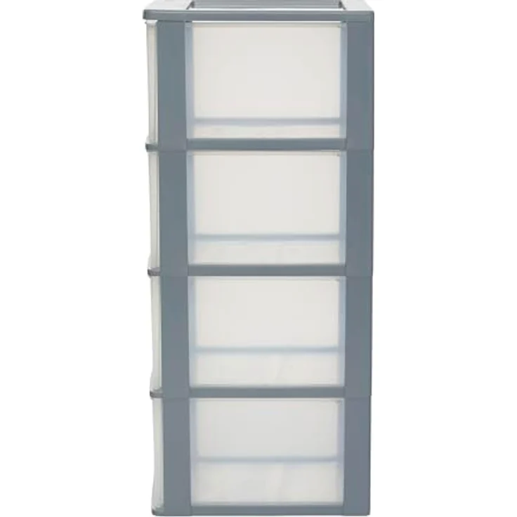 Iris Ohyama, Kunststoff Schubladenbox mit 4 tiefen Schubladen, Grau, Easy-Pull-System, A4, A5 & A6 Format, Schreibtisch Organizer für Büro, Schule, Schreibwaren, BPA-frei, Schubladenschrank, OCH-2400 – Bild 6