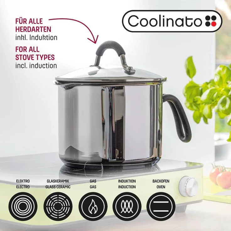 Coolinato Milchtopf Coolinato Universaltopf 16cm 2,4l aus Edelstahl - unbeschichtet – Bild 6