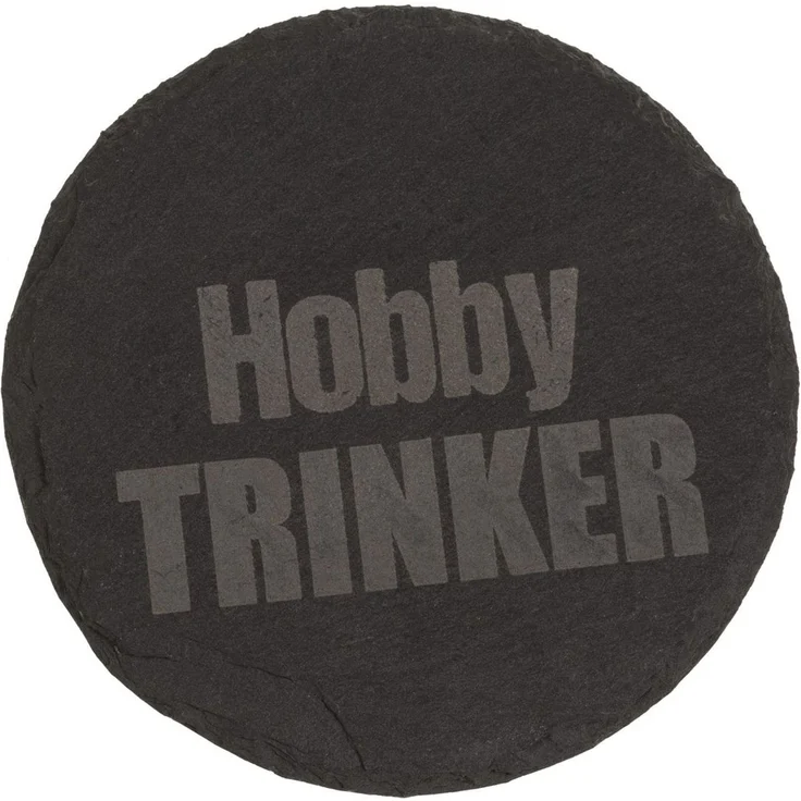 Untersetzer aus Schiefer mit Gravur lustige Sprüche ca. 10 cm Hobby Trinker