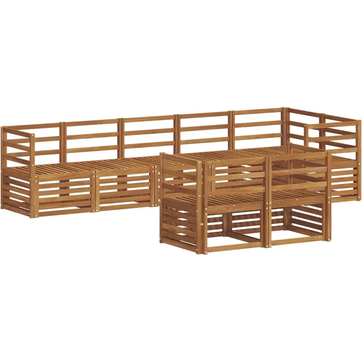 vidaXL Outdoor-Sofagarnitur 8 stk. 8-Sitzer Natur Massivholz Akazie 3374989 – Bild 2