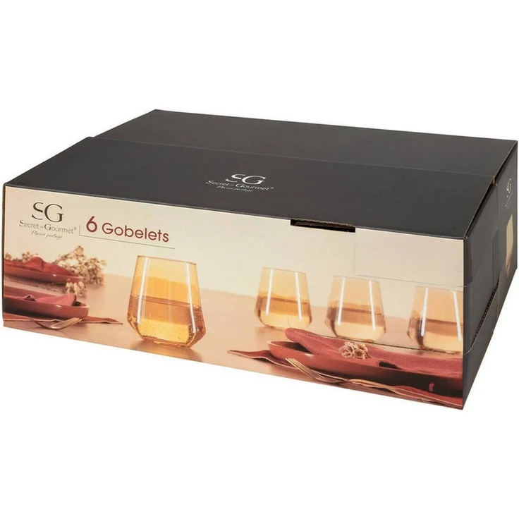 Secret de Gourmet Glas Gläser für kalte Getränke OLGA, champagnerfarben, 6er-Set, Glas – Bild 2